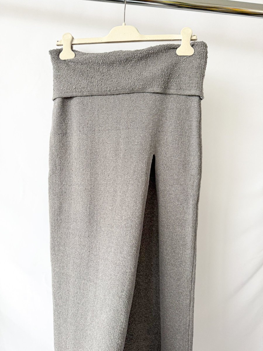 Skims Grey Textured Knit High Slit Maxi Skirt - Imagen 9
