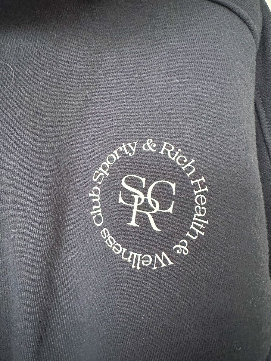 Sporty & Rich Navy Logo Front Quarter Zip Sweatshirt - Imagen 3