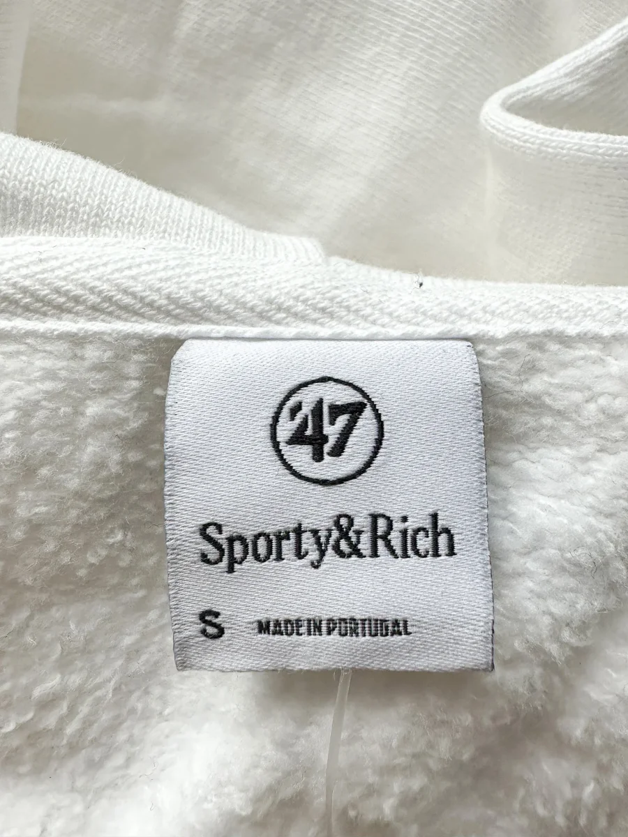 Sporty & Rich for '47 x The New York Yankees Homerun Printed Cotton Crop Hoodie - Imagen 9