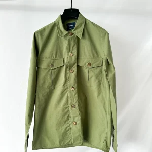 Drake's Green Cotton Ripstop Overshirt Shirt Jacket