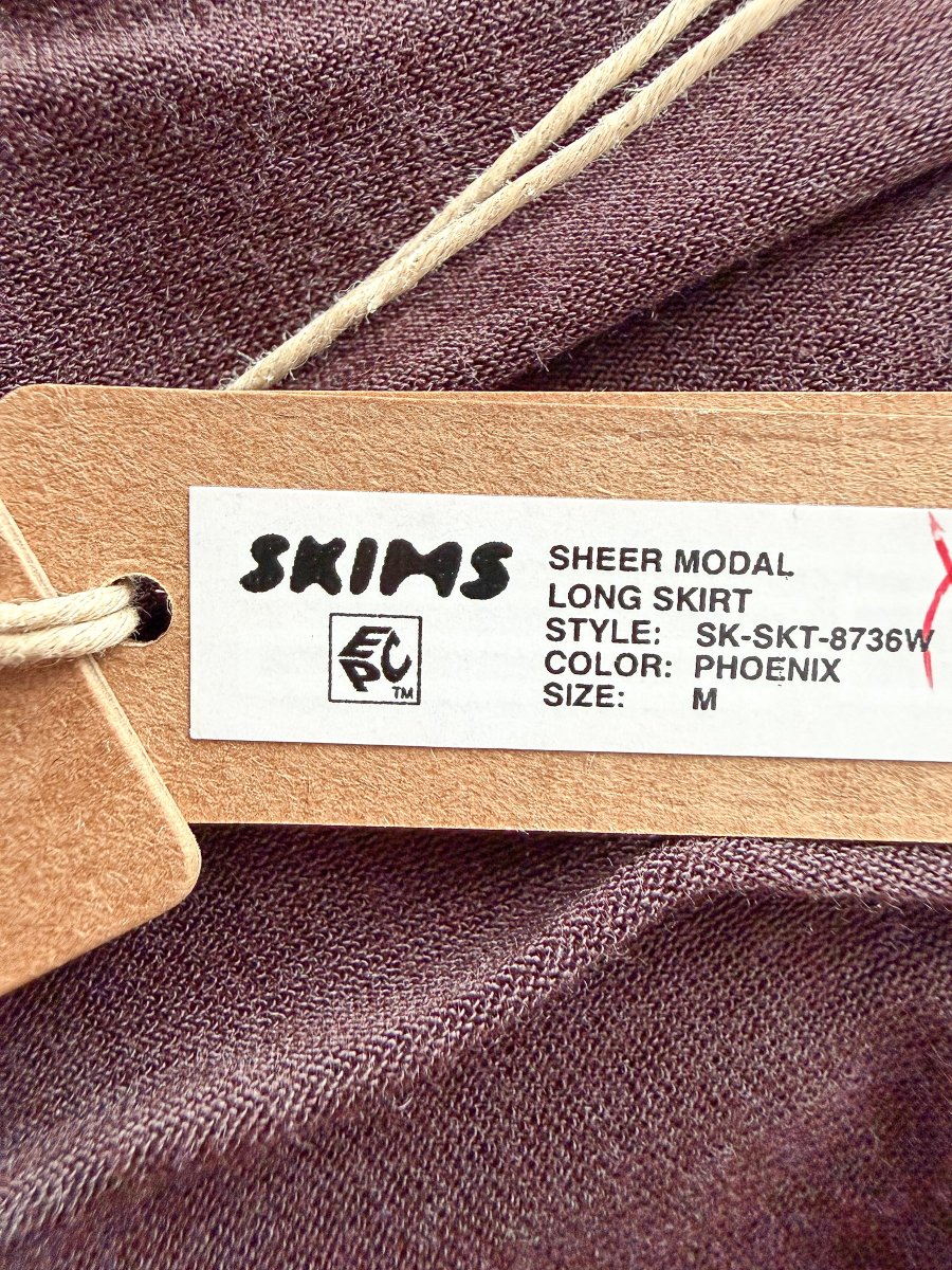Skims Brown Sheer Modal Long Skirt - Imagen 6
