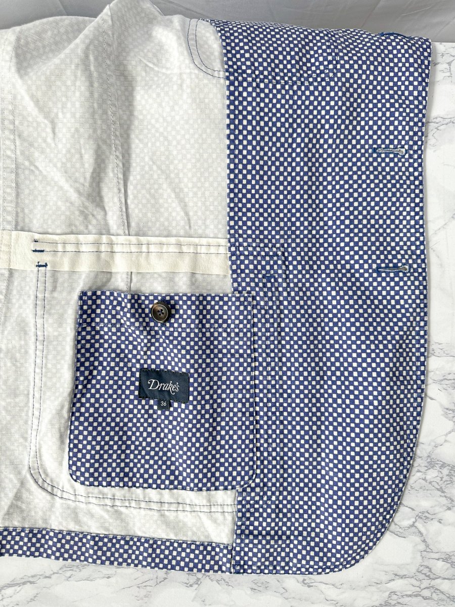 Drake's Mk 4 Games Blazer In Navy Blue Checkboard - Imagen 8