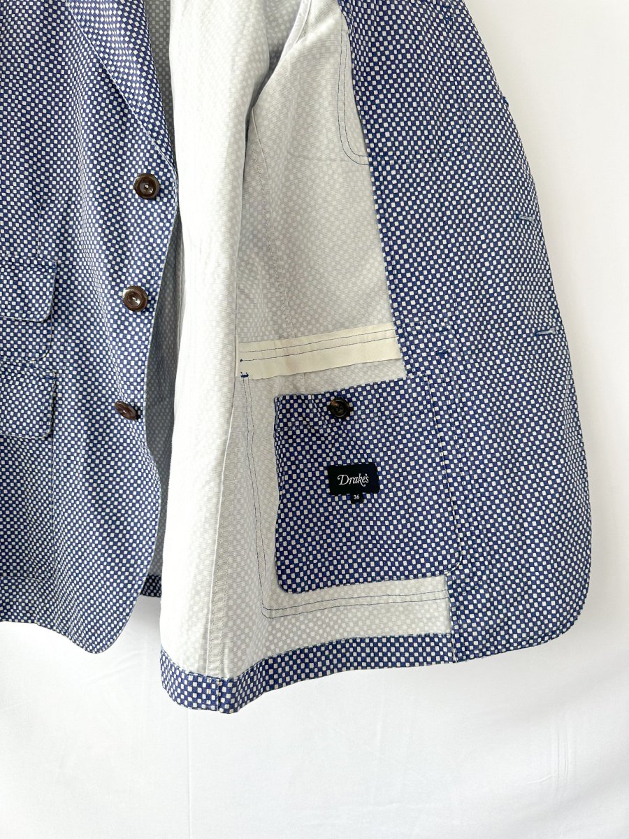 Drake's Mk 4 Games Blazer In Navy Blue Checkboard - Imagen 9