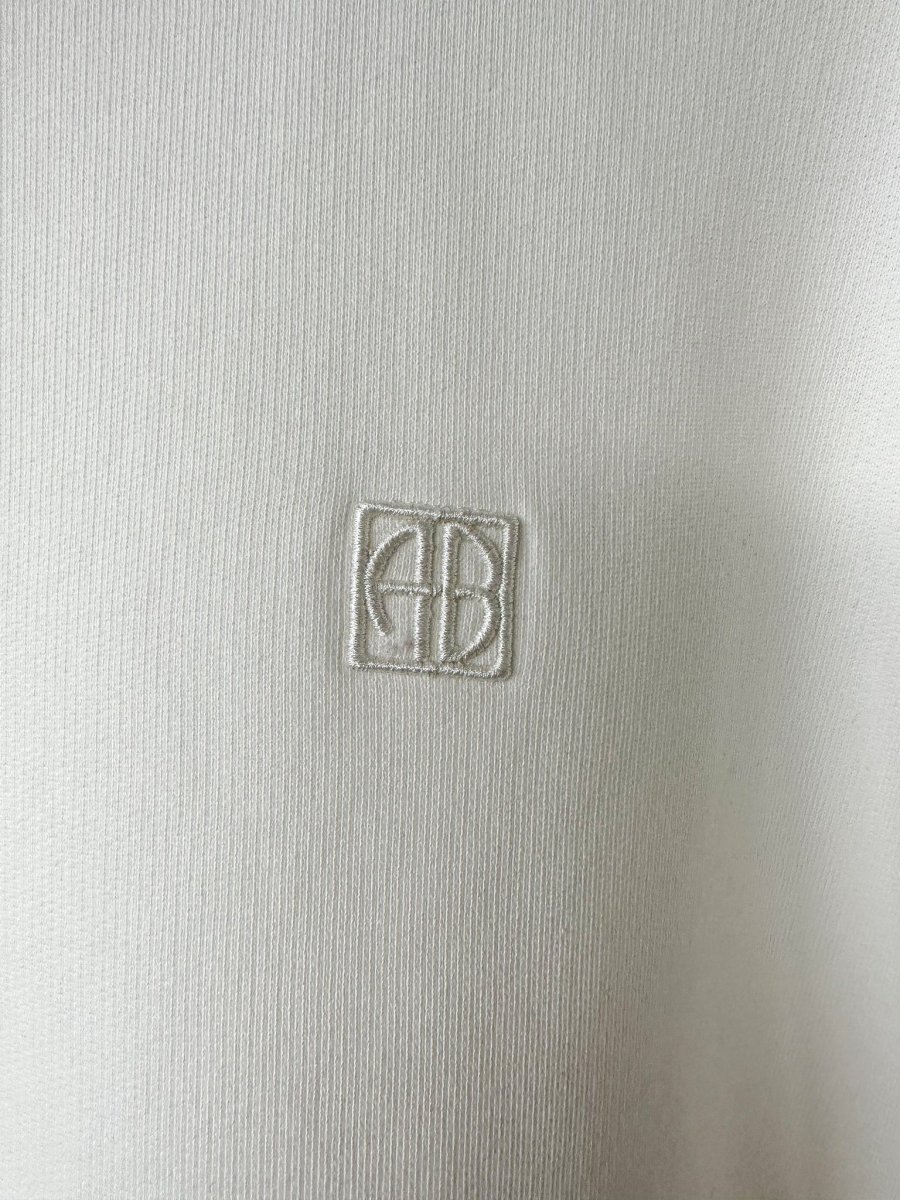 Anine Bing Miles White Logo Embroidered Sweatshirt - Imagen 4