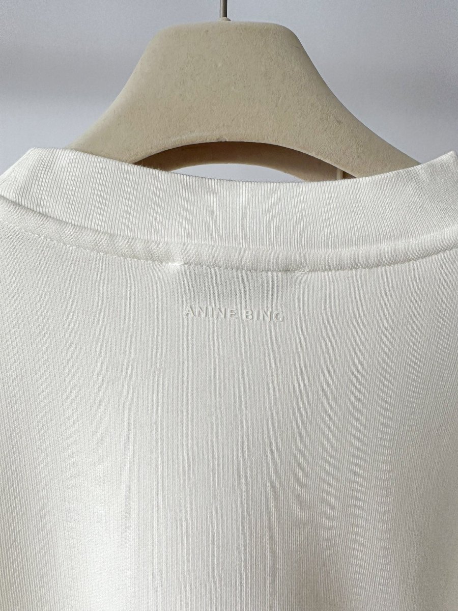 Anine Bing Miles White Logo Embroidered Sweatshirt - Imagen 7