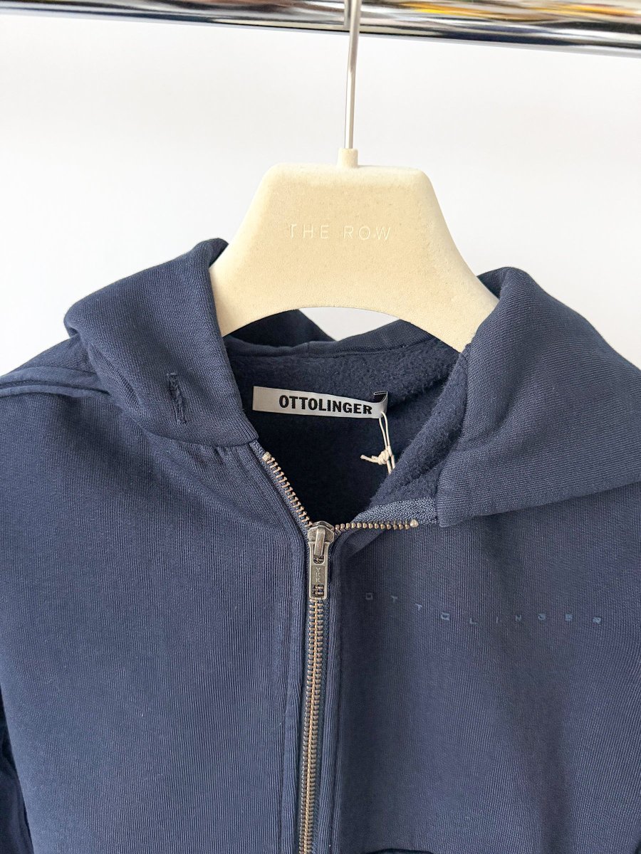 Ottolinger Navy Blue Fitted Zip Hoodie - Imagen 4