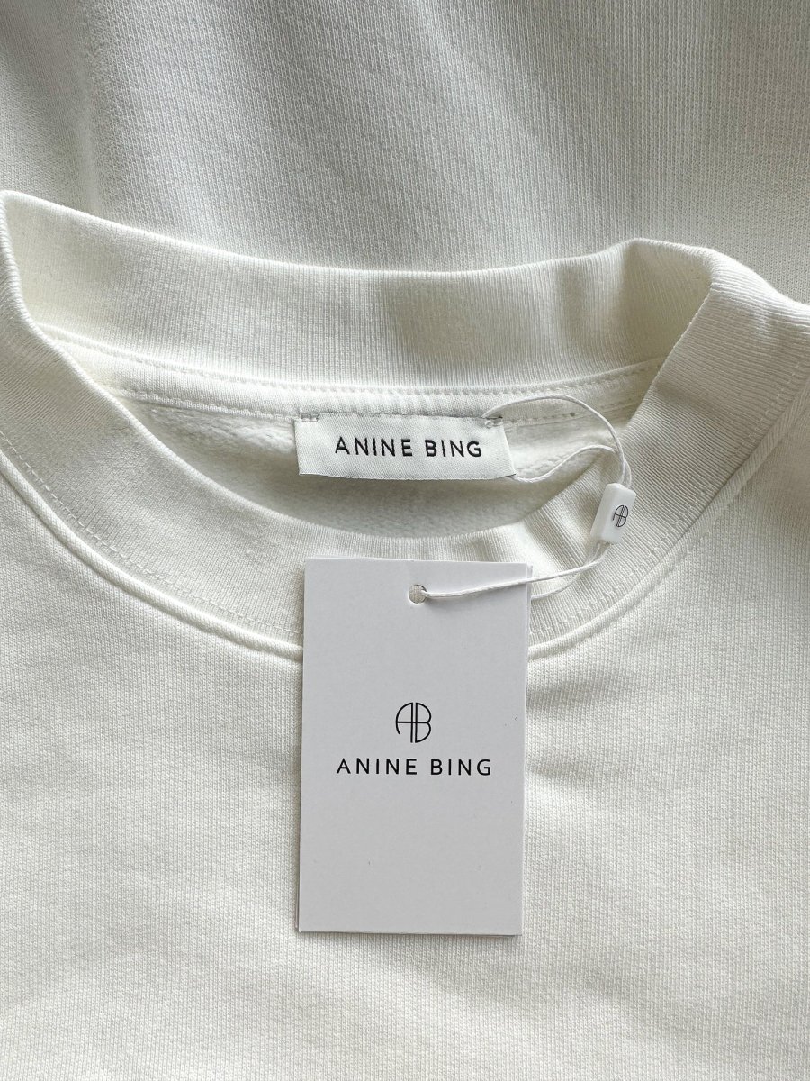 Anine Bing Miles White Logo Embroidered Sweatshirt - Imagen 6