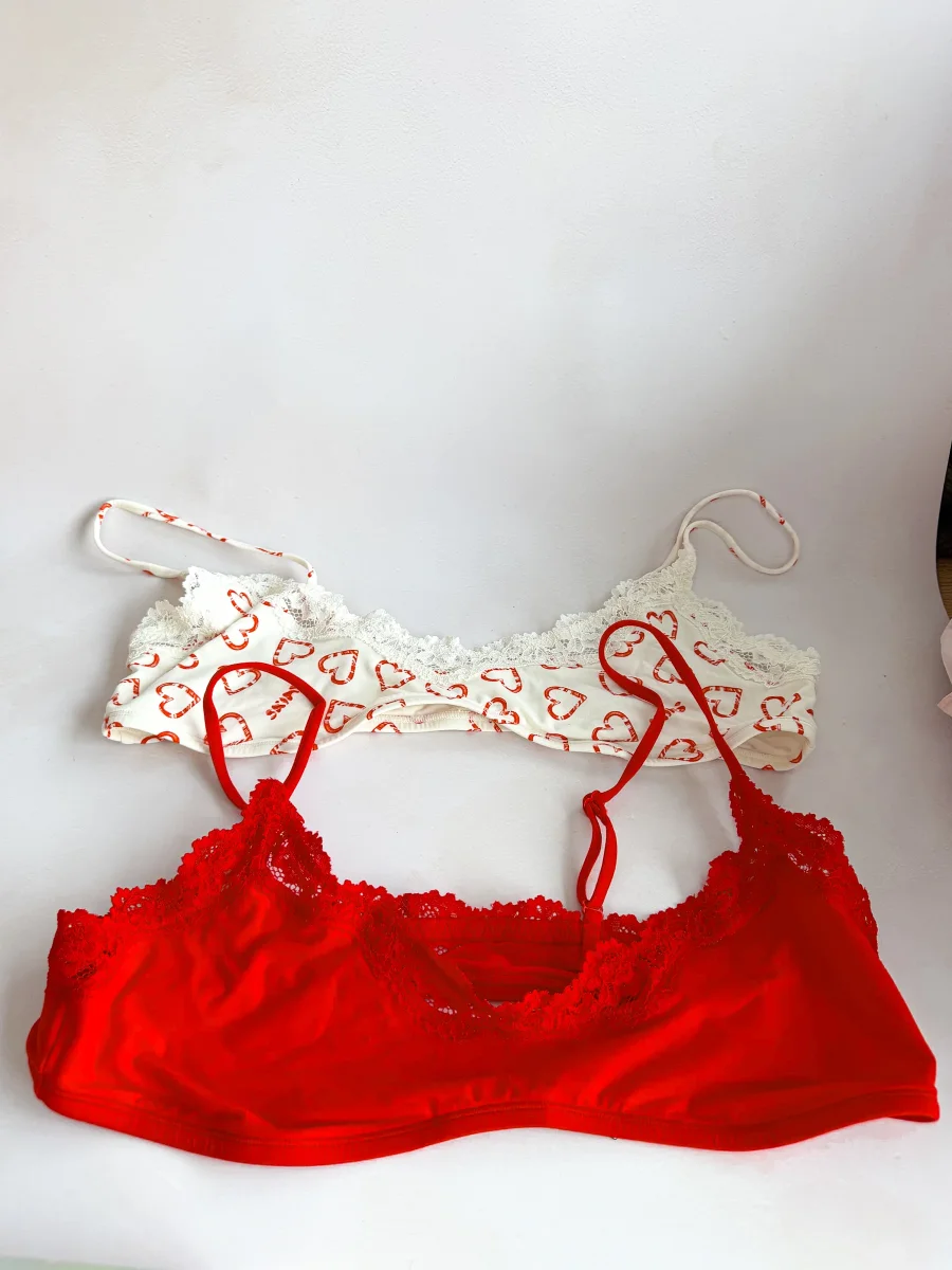 Skims Valentine's Scoop Lace-Trim Jersey Pack Of Two Bralettes - Imagen 3