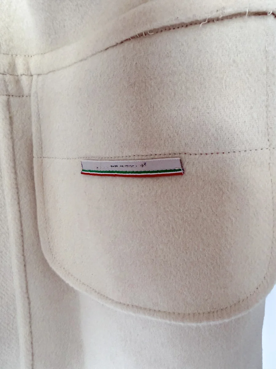 Herno Caramel Wool Zip-Up Coat - Imagen 7