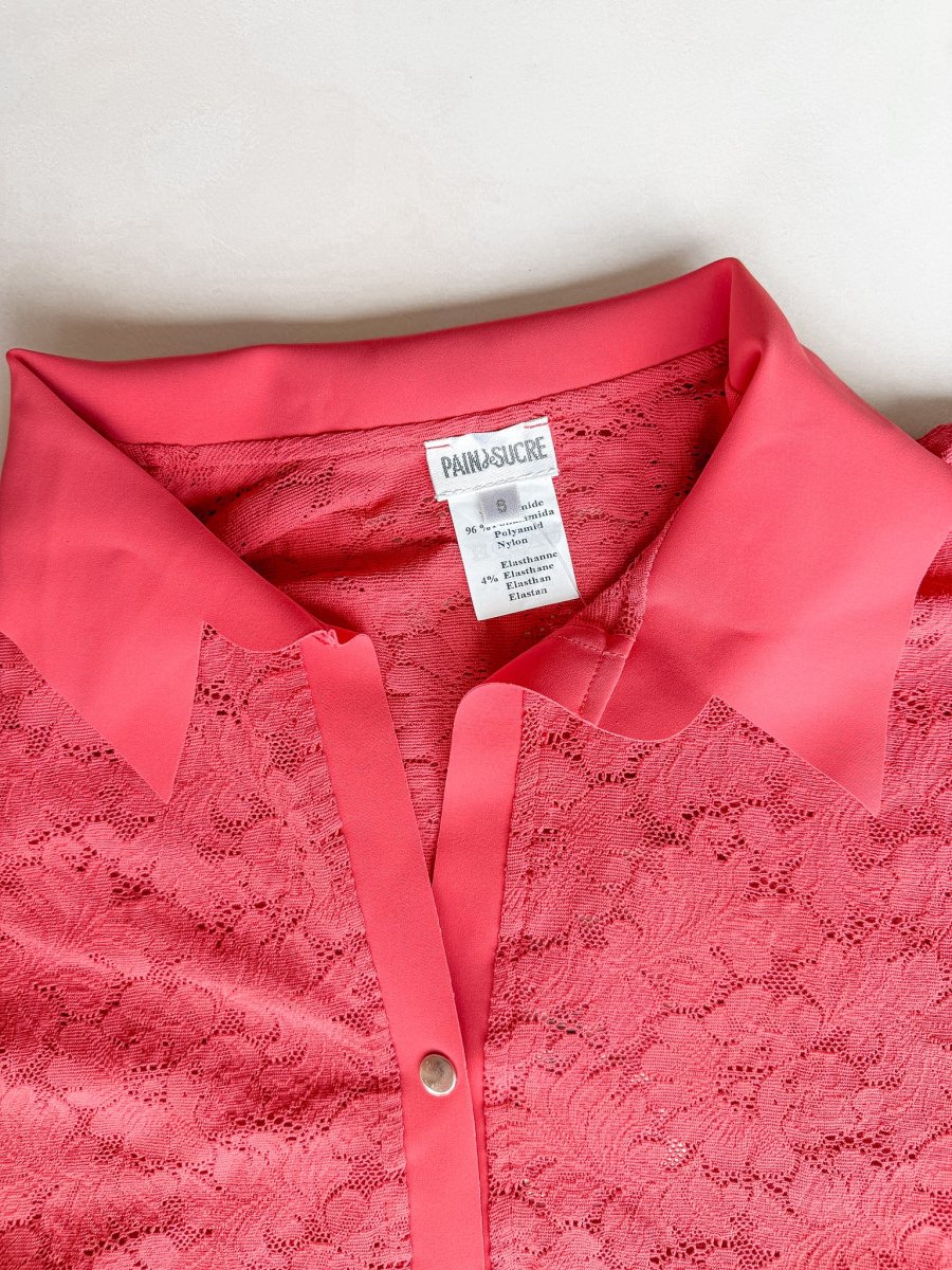Pain De Sucre Blush Pink Lace Button Blouse Top in Giny - Imagen 3