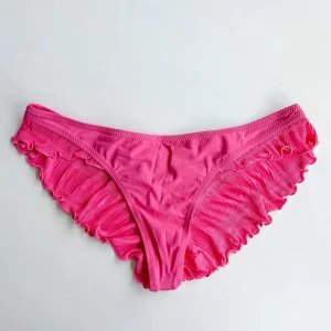 Pain De Sucre Hot Pink Ruffle Cheeky Bikini Bottom in Alala