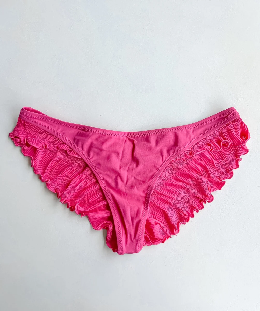 Pain De Sucre Hot Pink Ruffle Cheeky Bikini Bottom in Alala - Imagen 2