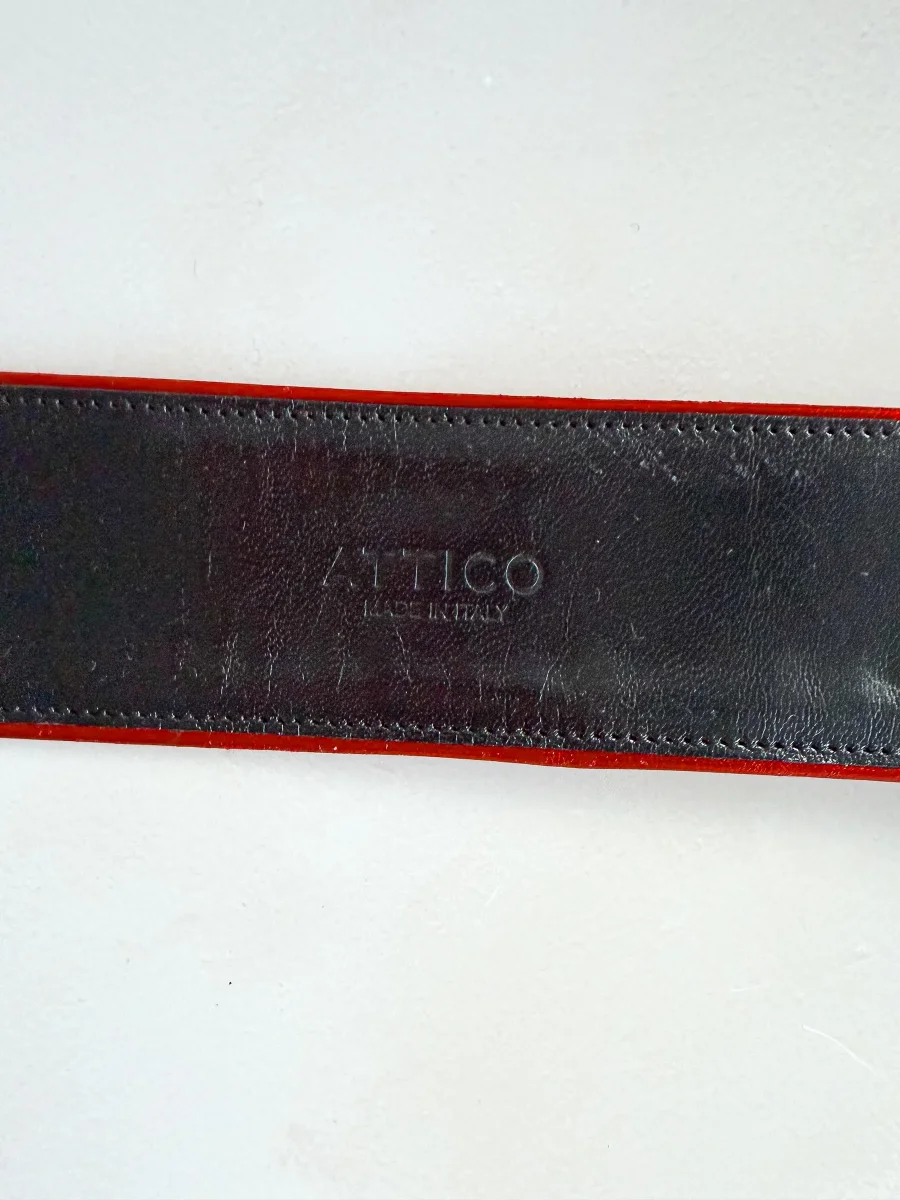 The Attico Red Glitter Embellished Ankle Strap Cuff - Imagen 4