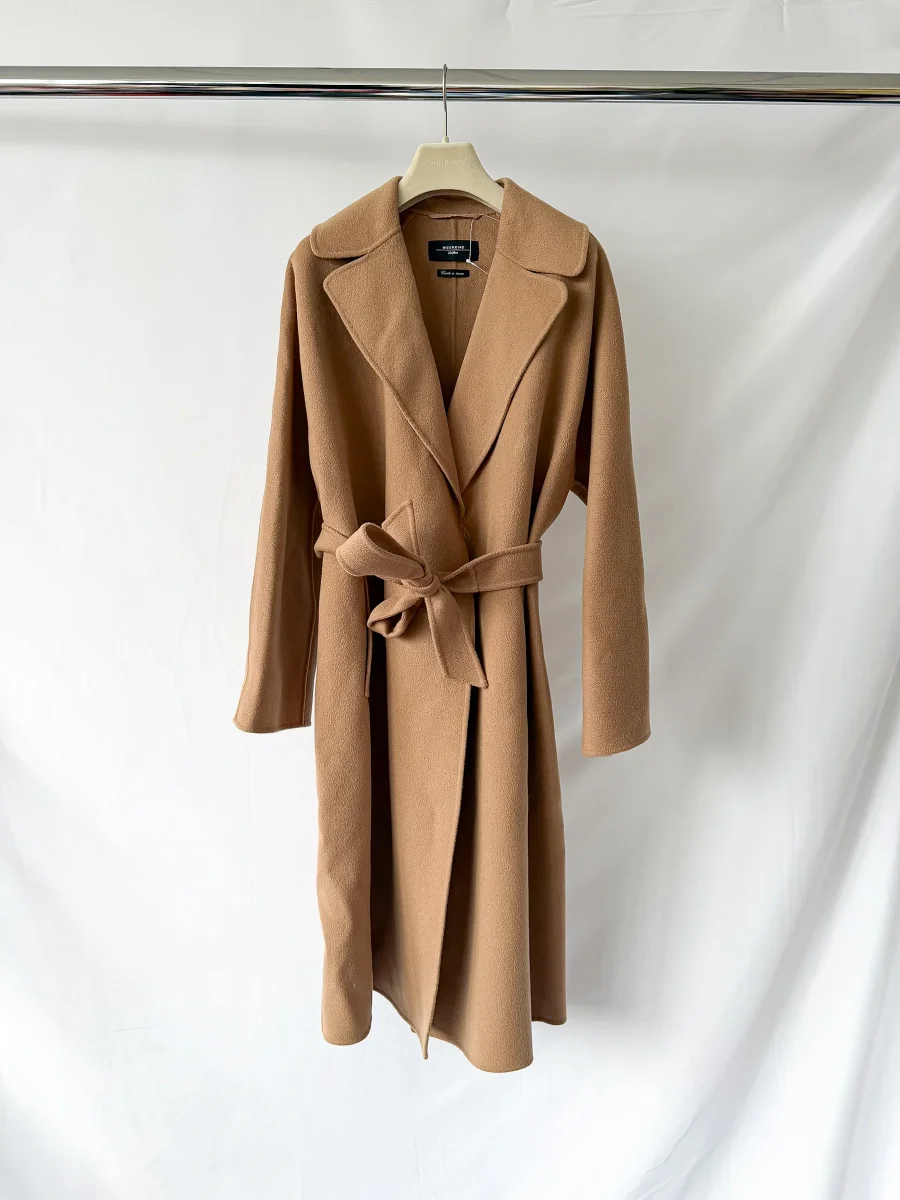 Max Mara Weekend Brown Belted Wrap Coat - Imagen 4