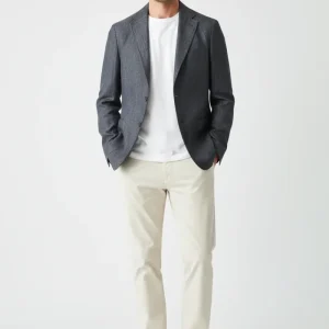 Drake's Navy Blue Cotton Linen Jacket