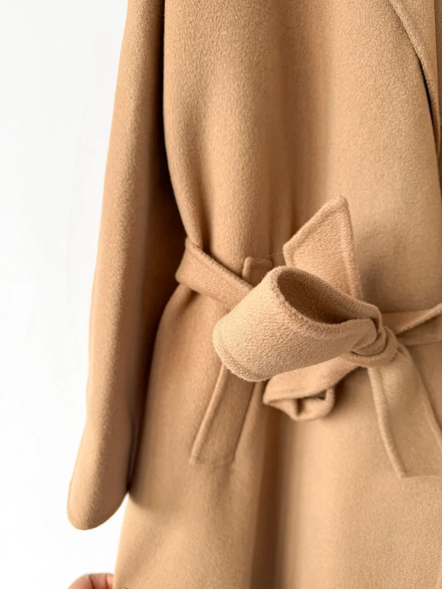 Max Mara Weekend Brown Belted Wrap Coat - Imagen 6