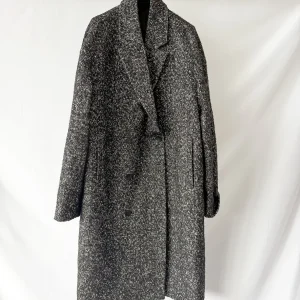Calvin Klein Boucle Wool Blend Black Coat