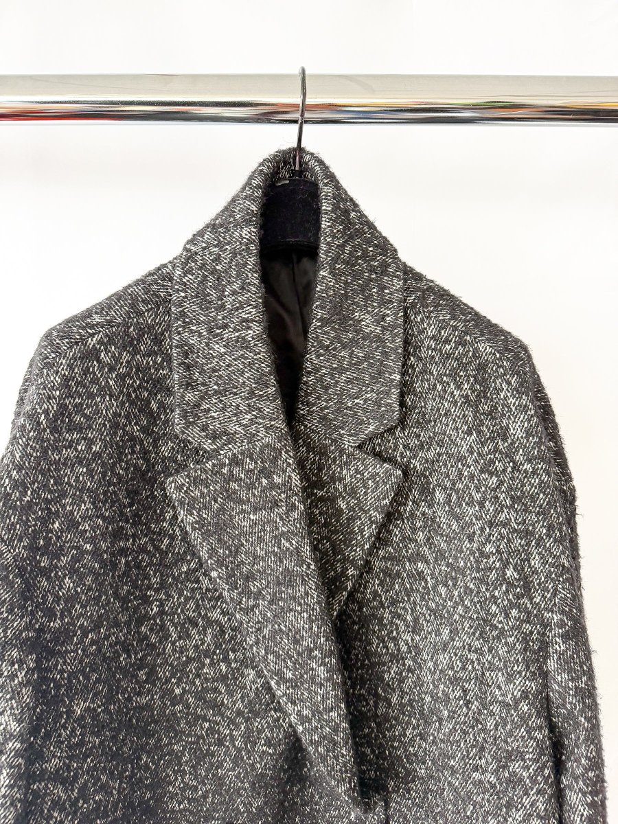 Calvin Klein Boucle Wool Blend Black Coat - Imagen 3