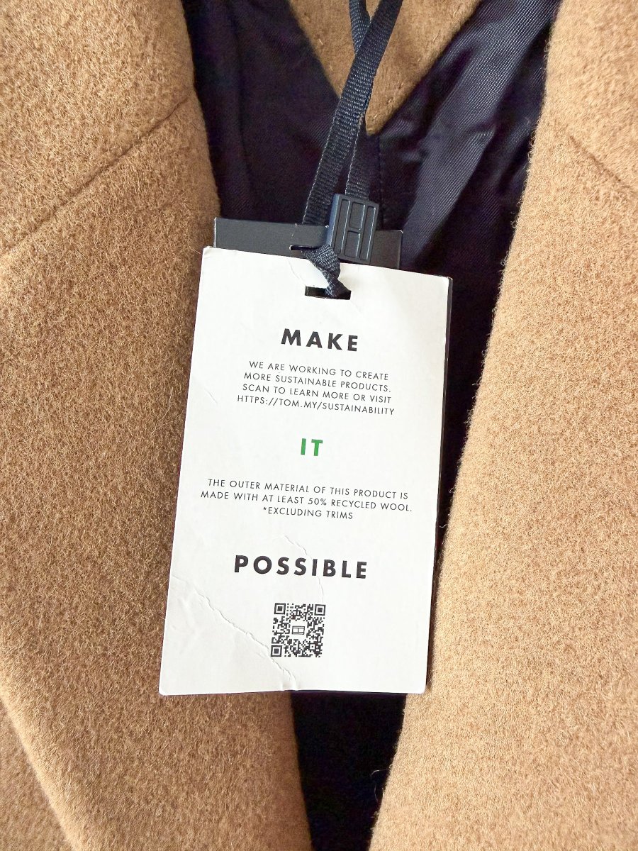 Tommy Hilfiger Camel Brown Wool Blend Coat - Imagen 9