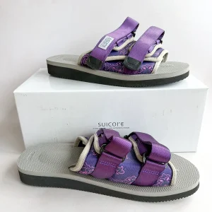 Suicoke Moto Cab Purple Paisley Sandals Sliders