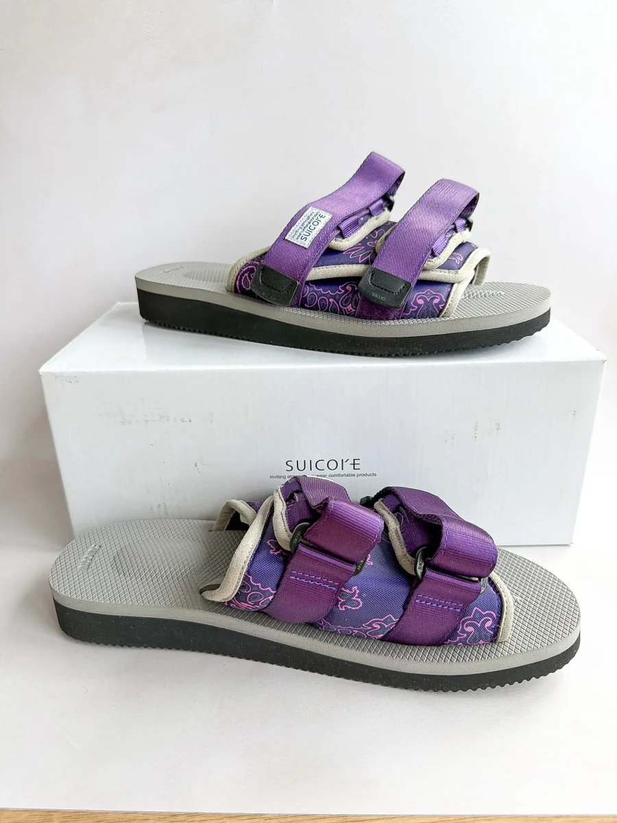 Suicoke Moto Cab Purple Paisley Sandals Sliders - Imagen 2