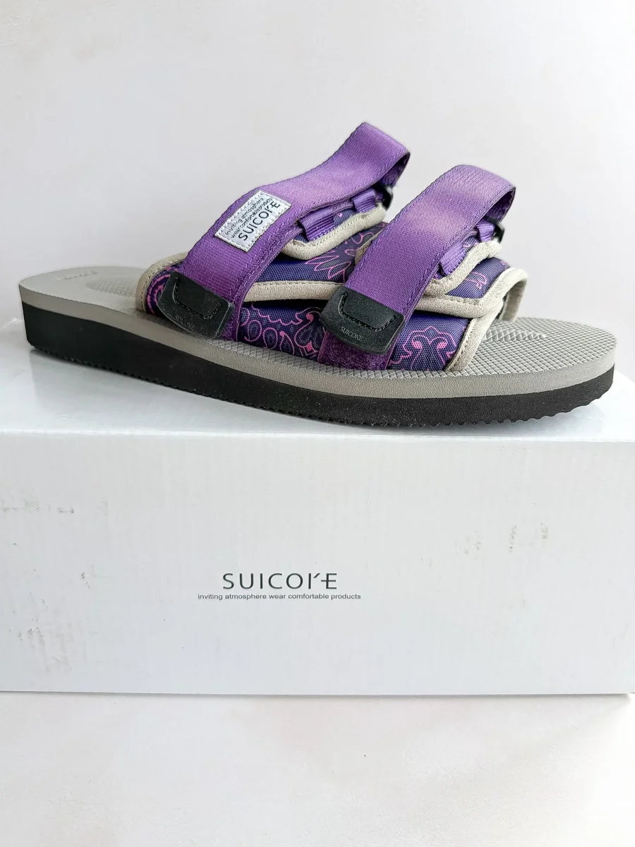 Suicoke Moto Cab Purple Paisley Sandals Sliders - Imagen 3