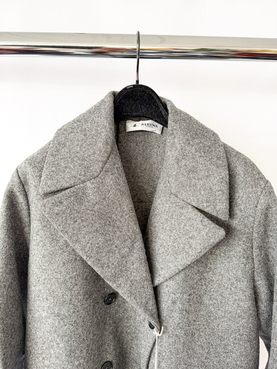 Barena Grey Double Breasted Gazabin Granelo Coat - Imagen 4