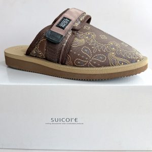 Suicoke Zavo Cab Brown Paisley Slip On Strap Mule Sandals