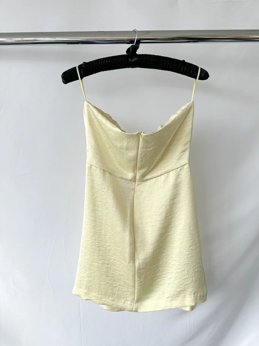 Bec & Bridge Symone Ice Yellow Strapless Mini Dress DAMAGED - Imagen 4