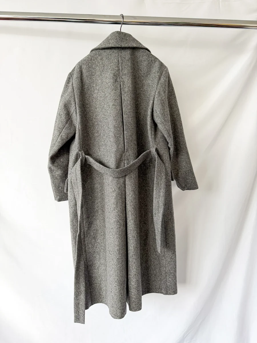 Barena Grey Double Breasted Gazabin Granelo Coat - Imagen 3
