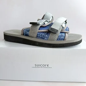 Suicoke Moto Cab Blue Paisley Sandals Sliders