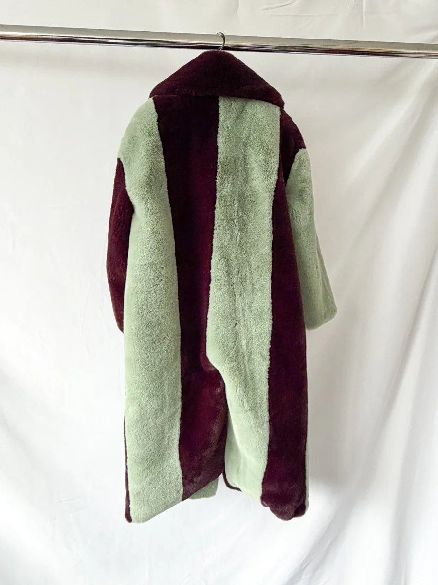 Jakke Katie Faux-Fur Colourblock Midi Coat - Imagen 6