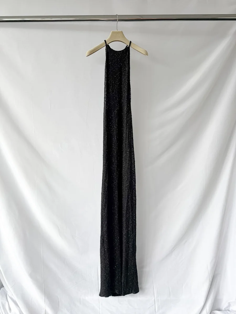 Christopher Esber Metallic Black Knitted Maxi Dress - Imagen 4