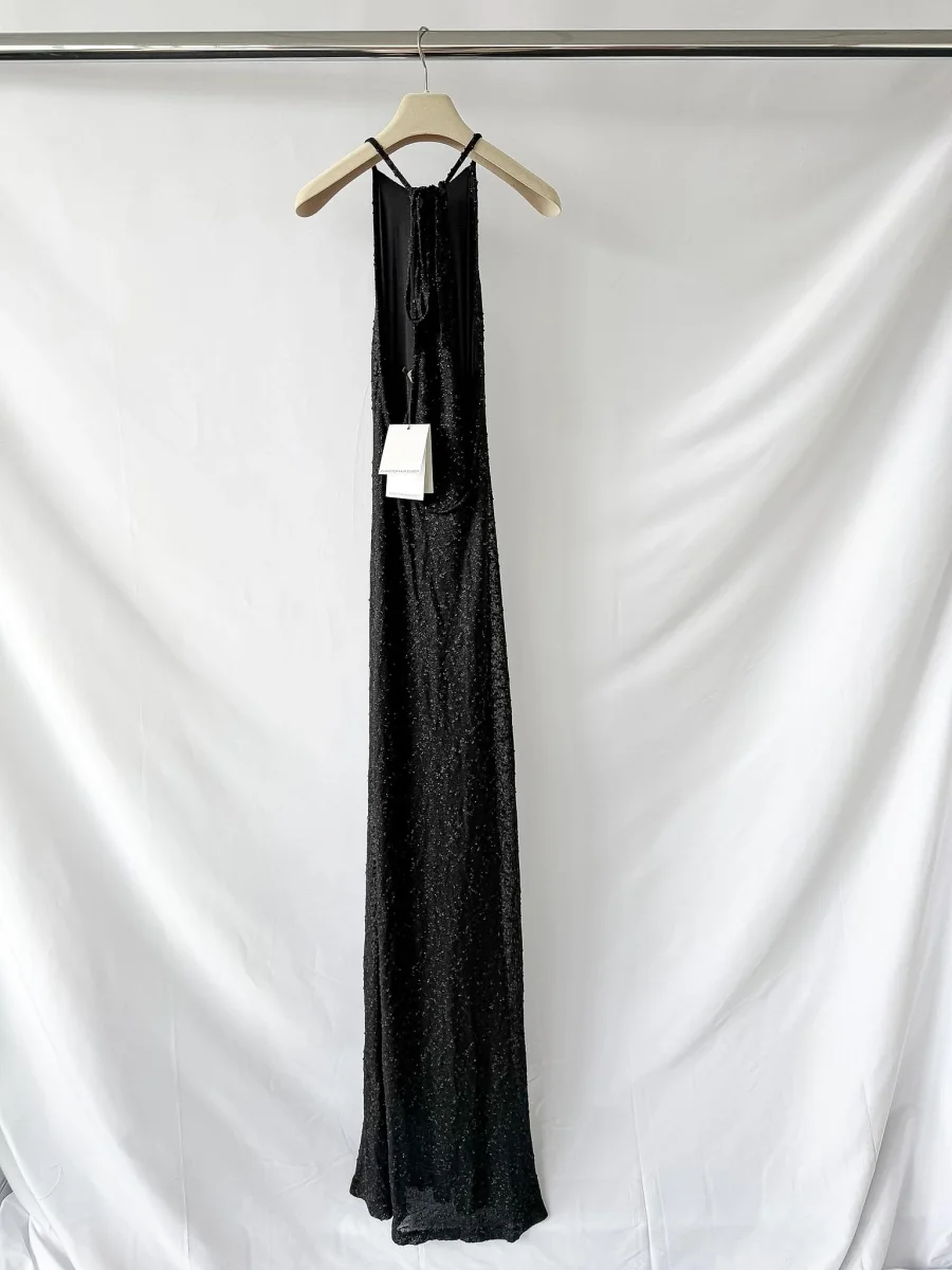 Christopher Esber Metallic Black Knitted Maxi Dress - Imagen 5