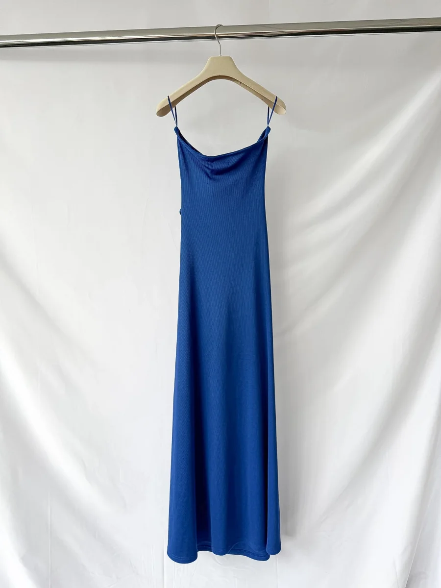Christopher Esber Blue Paisley Metal Bar Ruched Disconnect Strapless Dress - Imagen 9