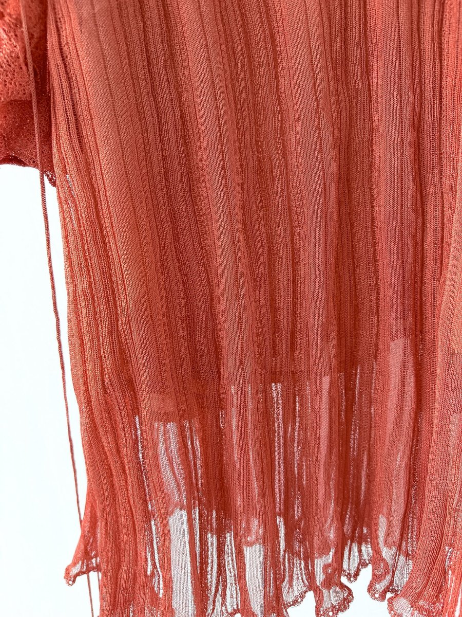 Valentino Plisse Cold Shoulder Frilly Dress - Imagen 4