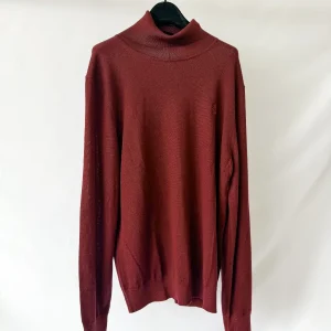 Pringle Of Scotland Merino Wool Polo Neck Jumper In Burgundy
