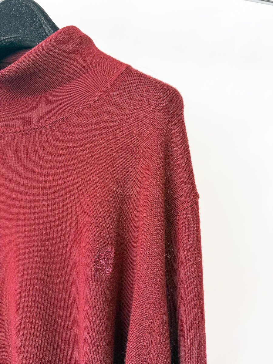 Pringle Of Scotland Merino Wool Polo Neck Jumper In Burgundy - Imagen 3