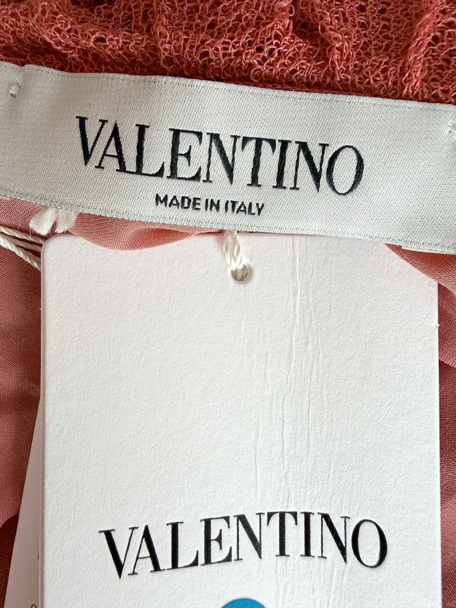 Valentino Plisse Cold Shoulder Frilly Dress - Imagen 9