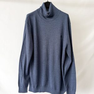 Pringle Of Scotland Merino Wool Polo Neck Jumper In Navy