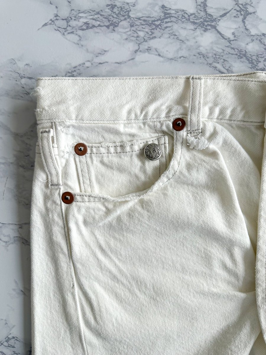 R13 White Denim Cut-Off Shorts - Imagen 3
