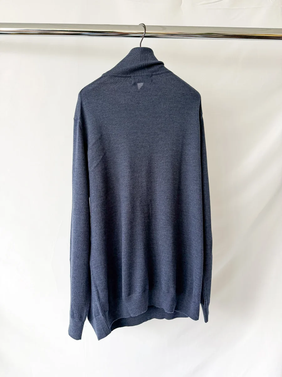 Pringle Of Scotland Merino Wool Polo Neck Jumper In Navy - Imagen 6