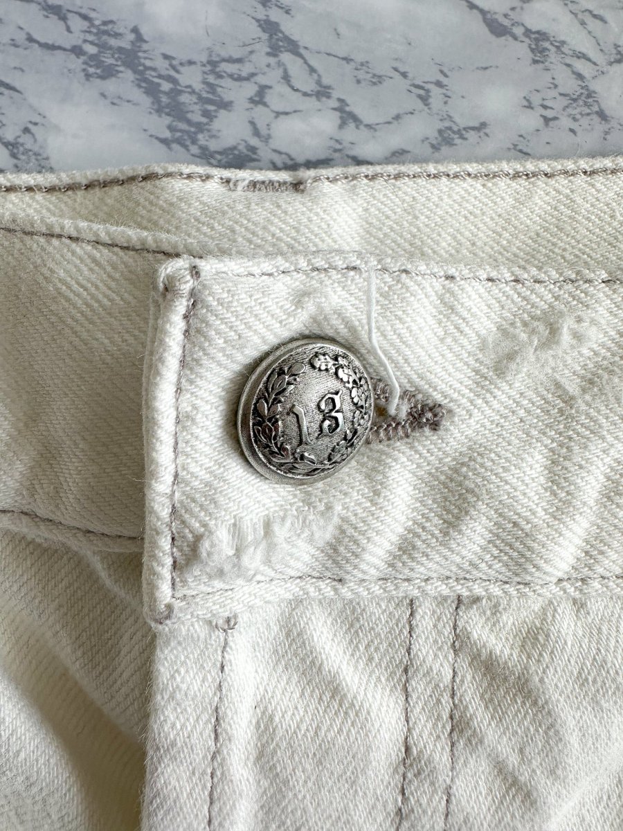 R13 White Denim Cut-Off Shorts - Imagen 4