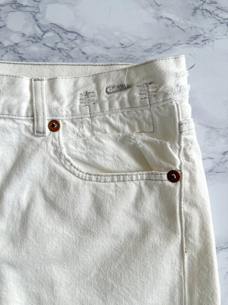 R13 White Denim Cut-Off Shorts - Imagen 5