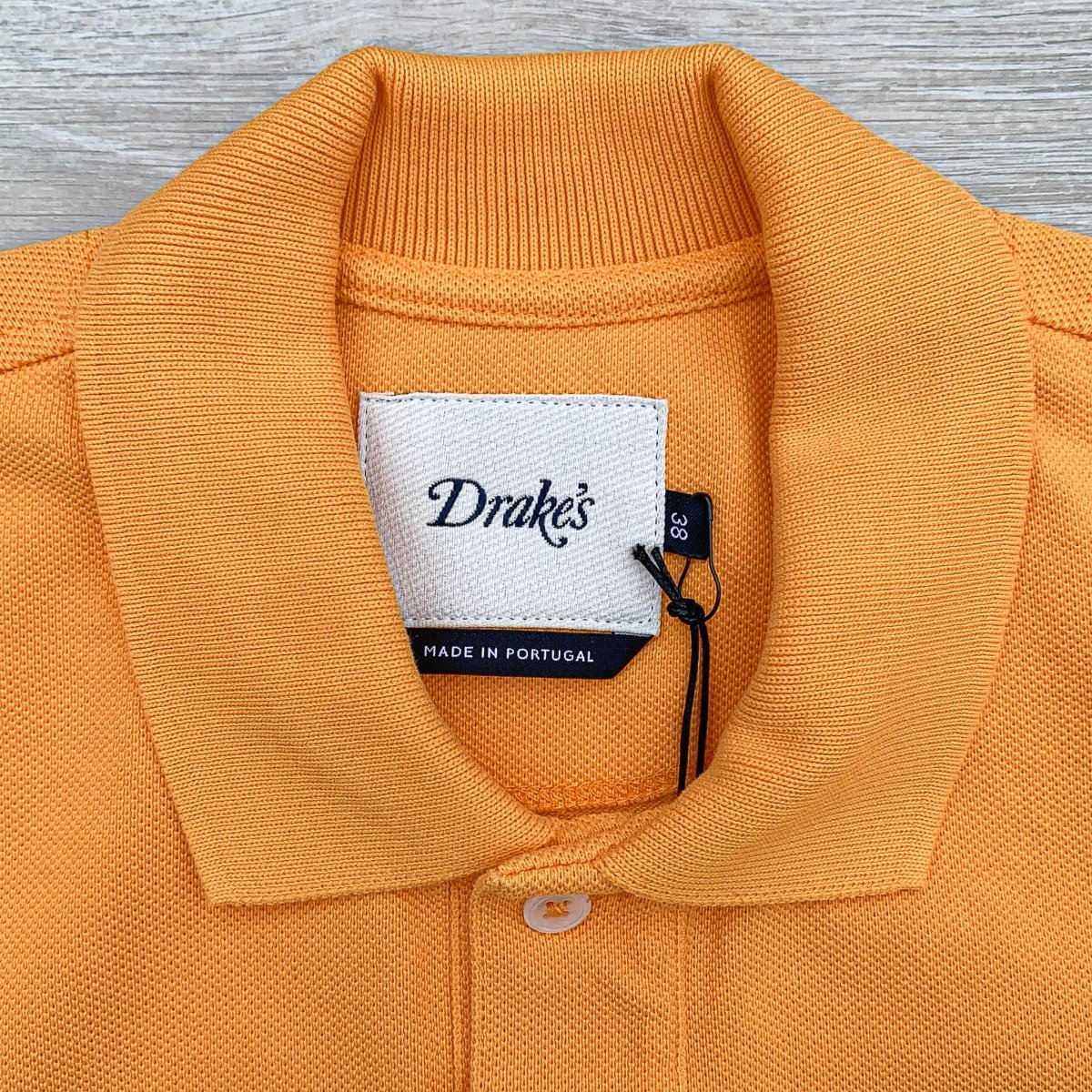 Drake's Duck Butterscotch Yellow Polo Shirt With Logo Embroidered Cotton Piqué - Imagen 7