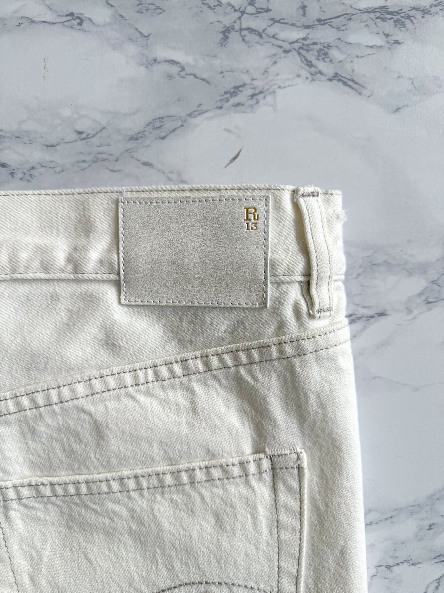 R13 White Denim Cut-Off Shorts - Imagen 7