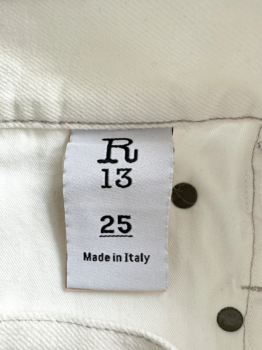 R13 White Denim Cut-Off Shorts - Imagen 8