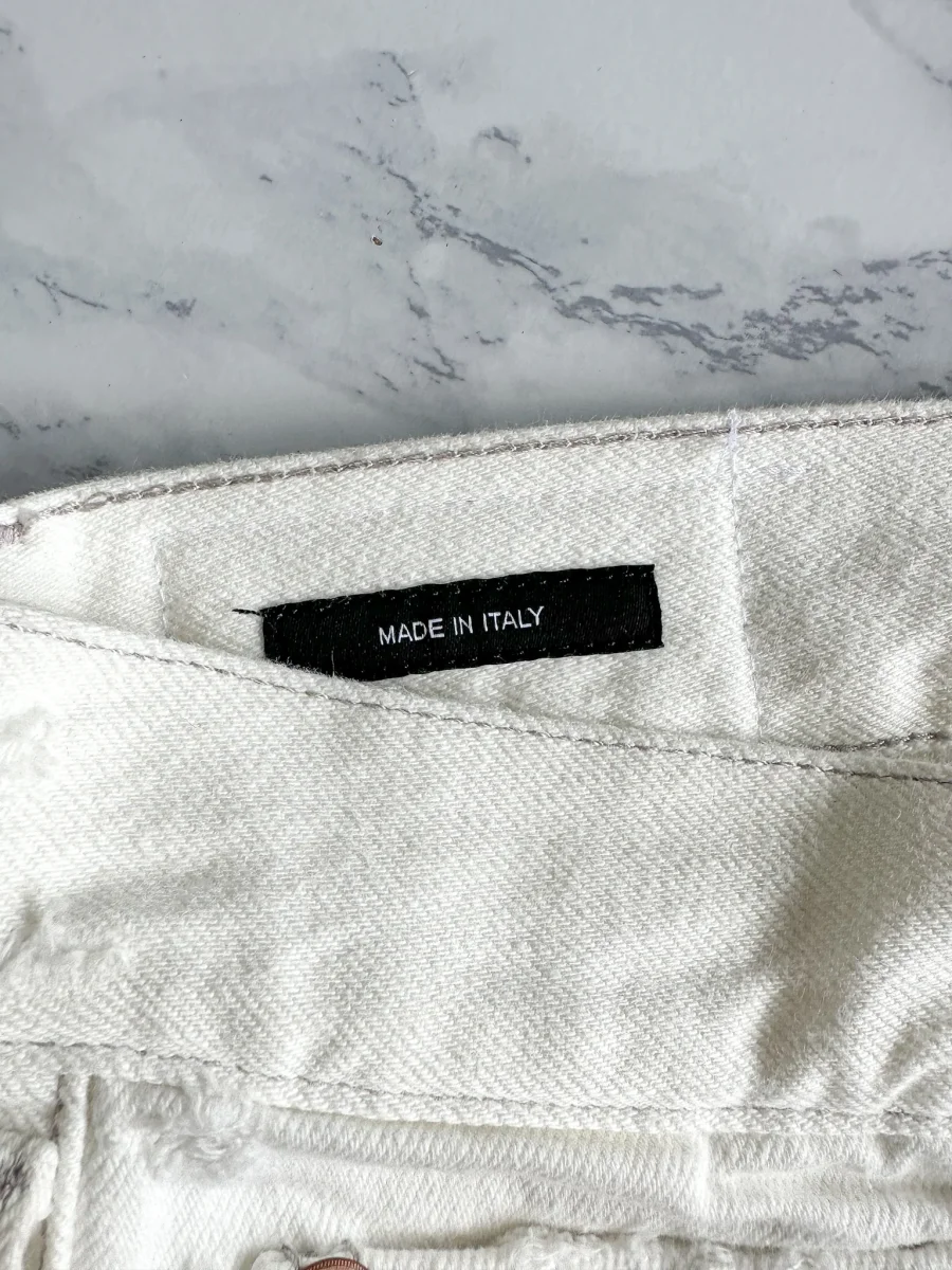 R13 White Denim Cut-Off Shorts - Imagen 9