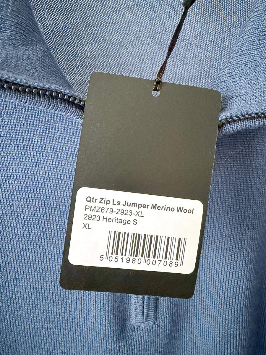 Pringle Of Scotland Qtr Zip Extra Fine Merino Wool Jumper In Blue - Imagen 6
