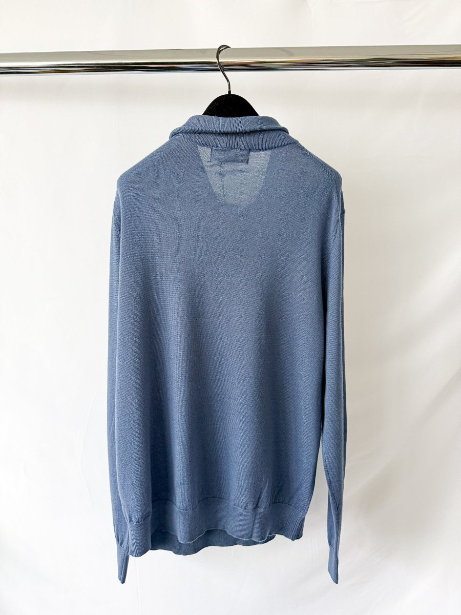 Pringle Of Scotland Qtr Zip Extra Fine Merino Wool Jumper In Blue - Imagen 7